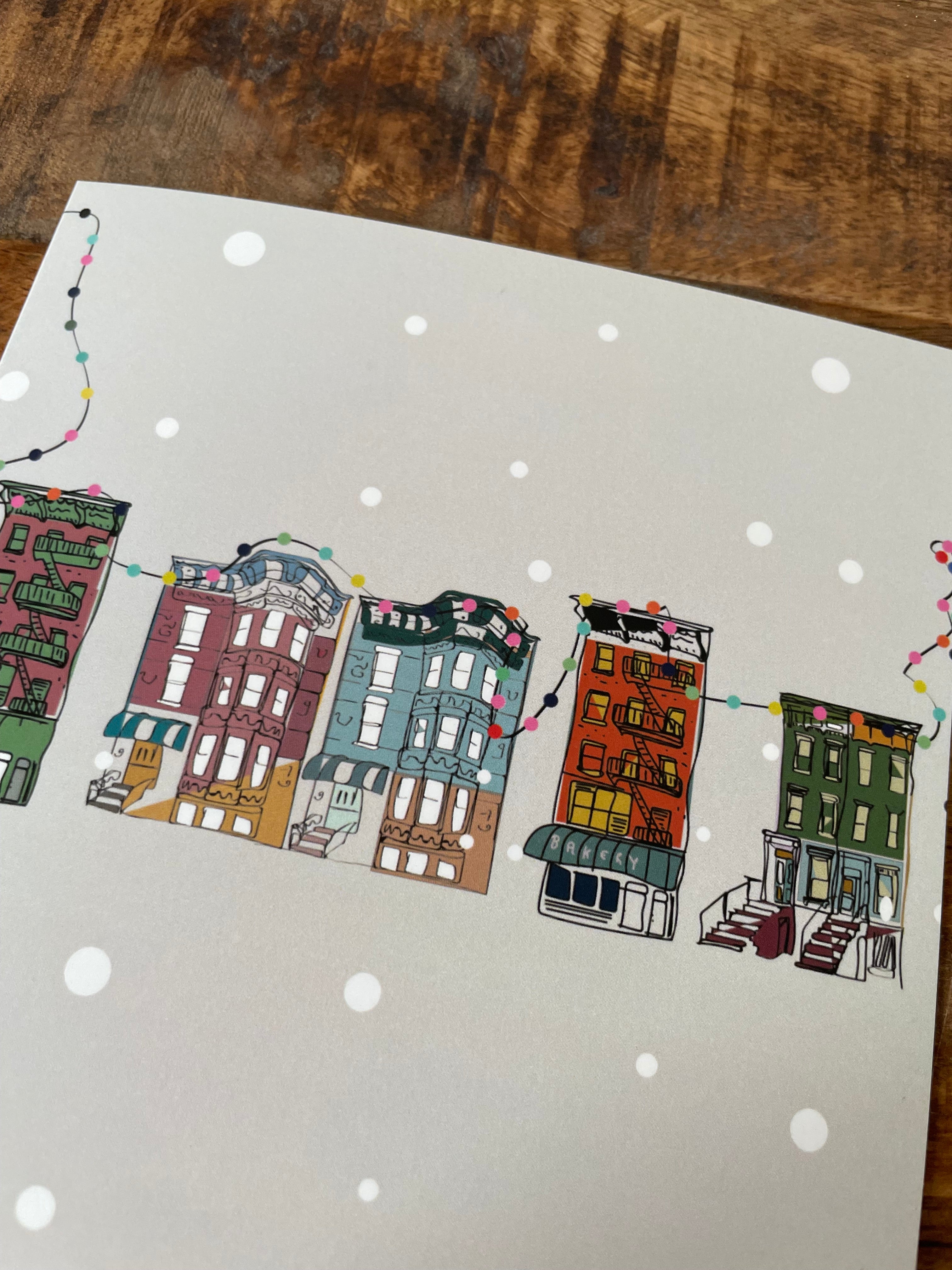 Christmas New York Buildings Card